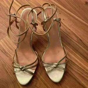 Badgley Mischka Gold Strappy Heels